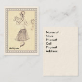 Flapper Girl Retro 1950 Visitekaartje (Voorkant / Achterkant)