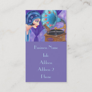 Flapper Girl Roaring Twenties Mouse Gramophone Visitekaartje