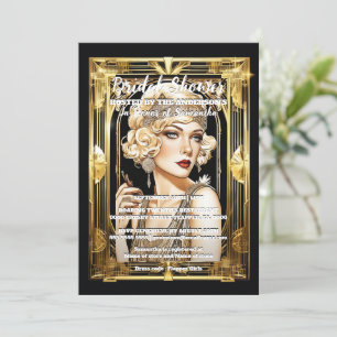 Flapper girl speakeasy jaren 20 blond Gatsby thema Kaart