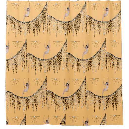 Flapper Girl sur le rideau de douche à coudre (Devant)