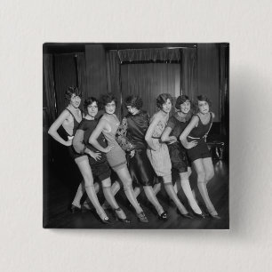 Flapper Girls: 1925 Vierkante Button 5,1 Cm