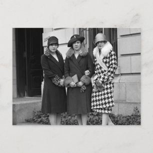 Flapper Girls, Cloche Petten 1920s Briefkaart