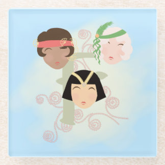 Flapper girls roaring twenties glazen onderzetter