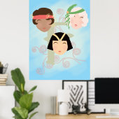 Flapper girls roaring twenties poster (Bureau à domicile)