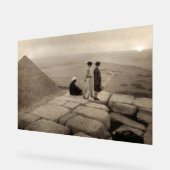 Flapper Girls Sunrise Khufu Pyramid, Égypte 1920 (Angle)