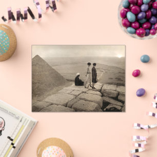 Flapper Girls Sunrise Khufu Pyramid, Egypte 1920 Acryl Uitnodigingen