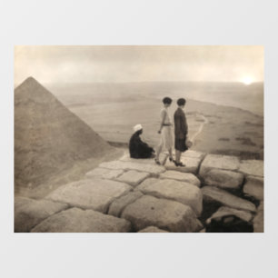 Flapper Girls Sunrise Khufu Pyramid, Egypte 1920 Raamsticker