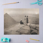 Flapper Girls Sunrise Khufu Pyramid, Egypte 1920 Tissuepapier (Craft)