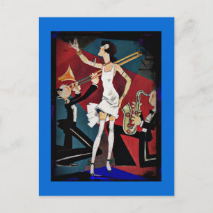 Flapper in een Jazz Band Briefkaart