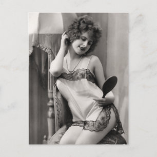 Flapper in Lingerie Briefkaart