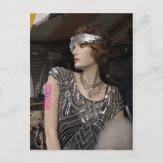 Flapper Mannequin Briefkaart (Voorkant)