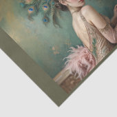 Flapper meisje in 1920 met enorme pauw veer pet tissuepapier (Detail)