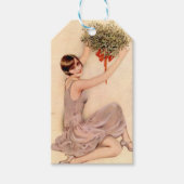 Flapper met maretak cadeaulabel (Voorkant)
