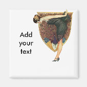 Flapper met Peacock Emblem Magneet (Voorkant)