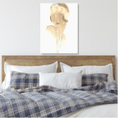Flapper Mode-ketch - Vrouw met haarstuk Canvas Afdruk (Insitu (Slaapkamer))