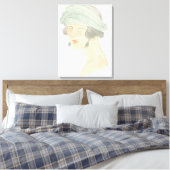 Flapper Mode Schets - Portret Canvas Afdruk (Insitu (Slaapkamer))
