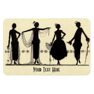 Flapper Mode Silhouette Fridge Magnet uit 1920 Magneet