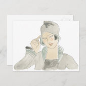 Flapper Mode Sketch Briefkaart (Voorkant / Achterkant)