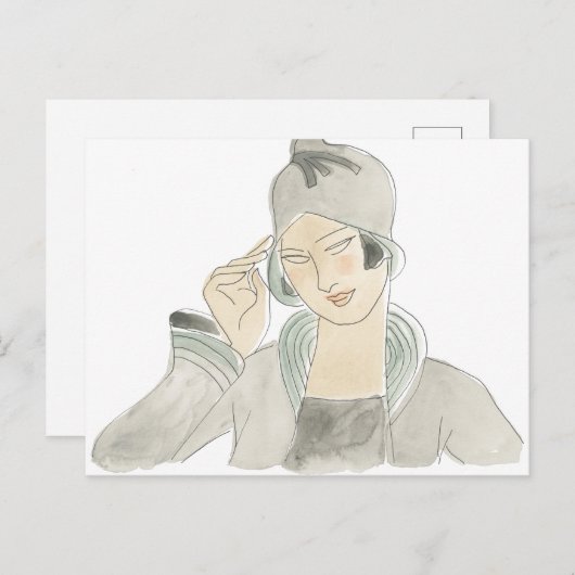 Flapper Mode Sketch Briefkaart (Voorkant / Achterkant)