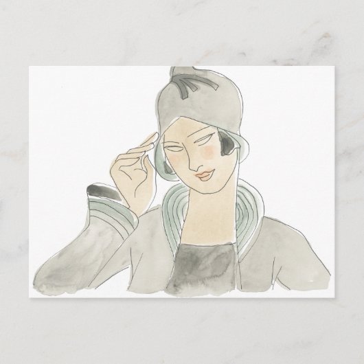 Flapper Mode Sketch Briefkaart (Voorkant)