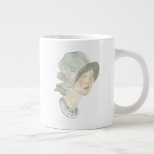 Flapper Mode Sketch - Vrouw met Pet Extra Grote Beker