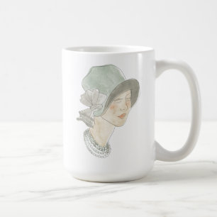 Flapper Mode Sketch - Vrouw met Pet Koffiemok