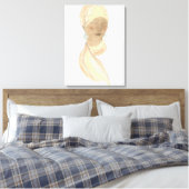 Flapper Mode Sketch - Vrouw met Scarf Canvas Afdruk (Insitu (Slaapkamer))