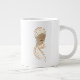 Flapper Mode Sketch - Vrouw met Scarf Extra Grote Beker