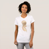 Flapper Mode Sketch - Vrouw met Scarf T-shirt (Voorkant volledig)