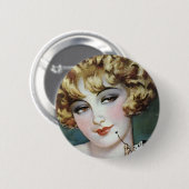 Flapper Painting Ronde Button 5,7 Cm (Voorkant /achterkant)