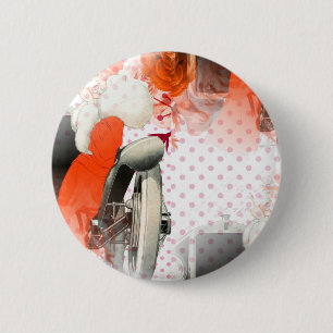 flapper polkadots ronde button 5,7 cm