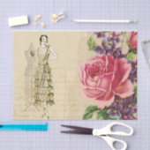 Flapper Seamstress met bloemen Tissuepapier (Craft)