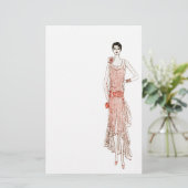 Flapper Stationery uit 1920 Briefpapier (Staand voorkant)