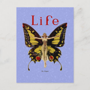 Flapper Vlinder Leyendecker Vrouw Illustratie Briefkaart
