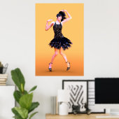 Flapperdansen vintage poster (Thuiskantoor)