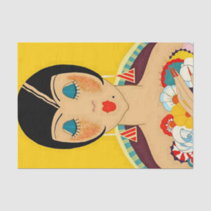“Flappers en Bloemen” Art Deco door Jose Carlos Tissuepapier