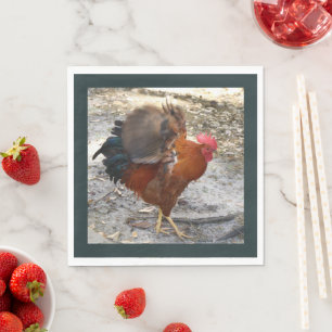 Flapping Rooster Napkins Servet