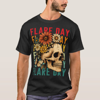 Flare Day Fibromyalgia Dysautonomia Skull Invisibl T-shirt
