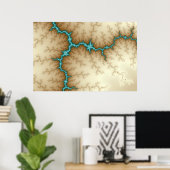 Flash Bleu - Poster Fractal (Bureau à domicile)