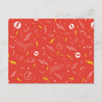 Flash Bliksem Icon en Doodle Patroon Briefkaart