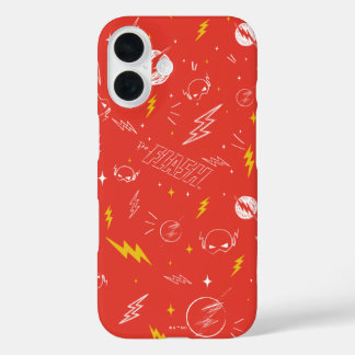 Flash Bliksem Icon en Doodle Patroon iPhone 16 Hoesje