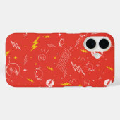 Flash Bliksem Icon en Doodle Patroon Case-Mate iPhone Case (Achterkant (horizontaal))