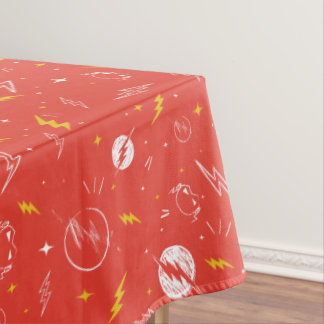 Flash Bliksem Icon en Doodle Patroon Tafelkleed