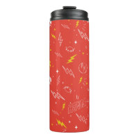 Flash Bliksem Icon en Doodle Patroon