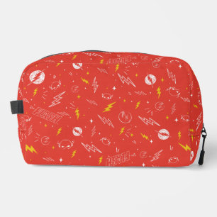 Flash Bliksem Icon en Doodle Patroon Toilettasje