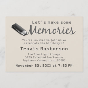Flash Drive Birthday Party nodigt uit Kaart