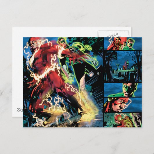 Flash- en Groene Lantern-paneel Briefkaart (Voorkant / Achterkant)