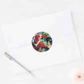 Flash- en Groene Lantern-paneel Ronde Sticker (Envelop)