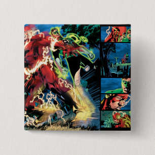 Flash- en Groene Lantern-paneel Vierkante Button 5,1 Cm