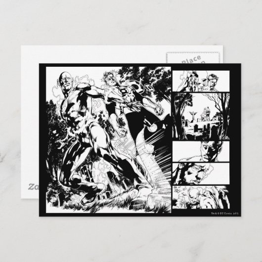 Flash- en Groene Lantern Panel 2 Briefkaart (Voorkant / Achterkant)